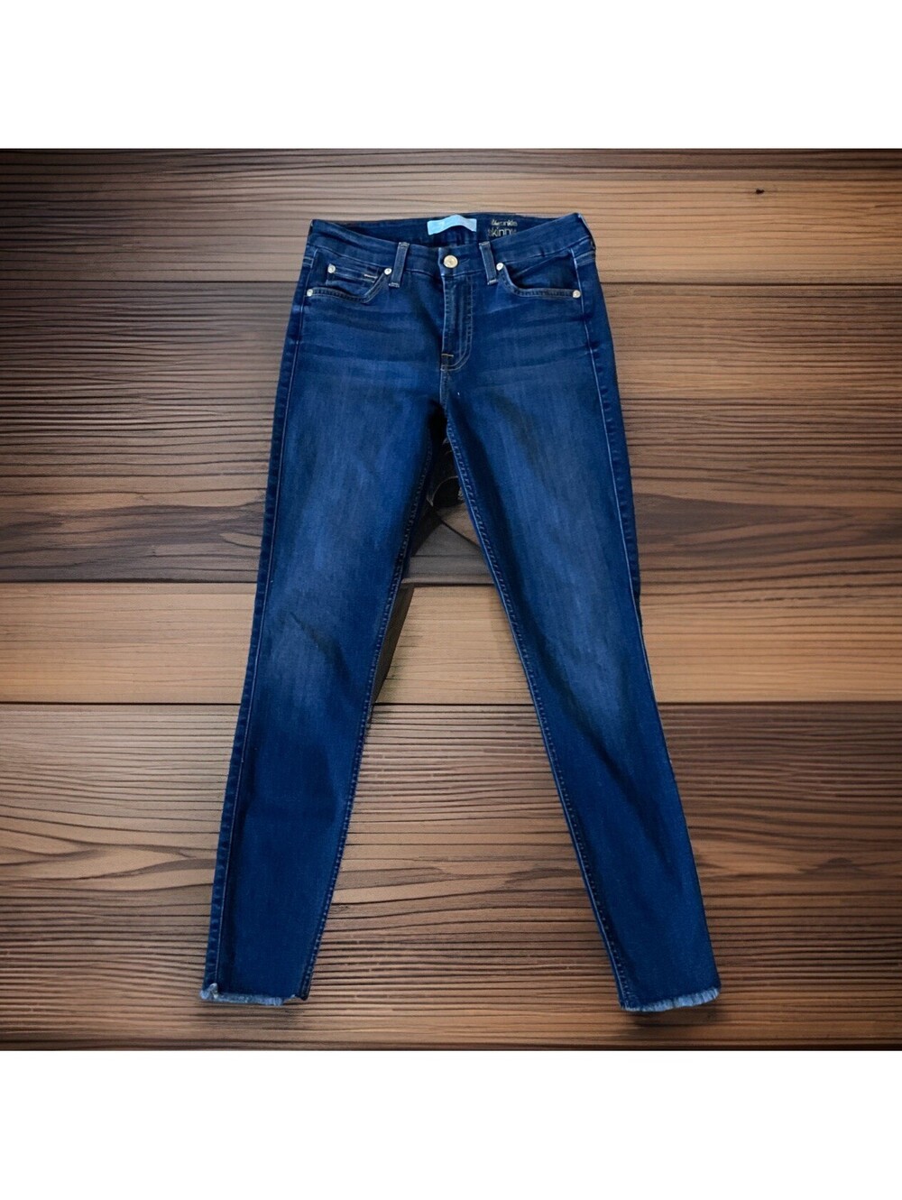 7 For All Mankind The Ankle Skinny 26 Women's Blue B(air) Denim Jeans Raw Hem